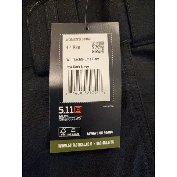 5.11 Tactical 64369-724 TACLITE EMS Women's Size 4R Dark Navy Blue Brand New - Picture 5 of 7